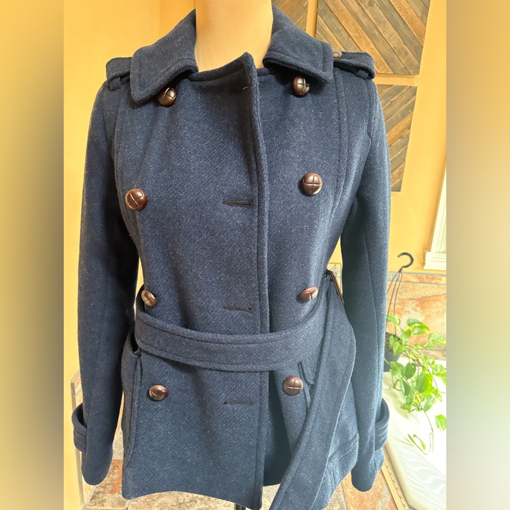 AMERICAN EAGLE OUTFITTERS Women's Navy Military Pea Coat Jacket Small Worn Once